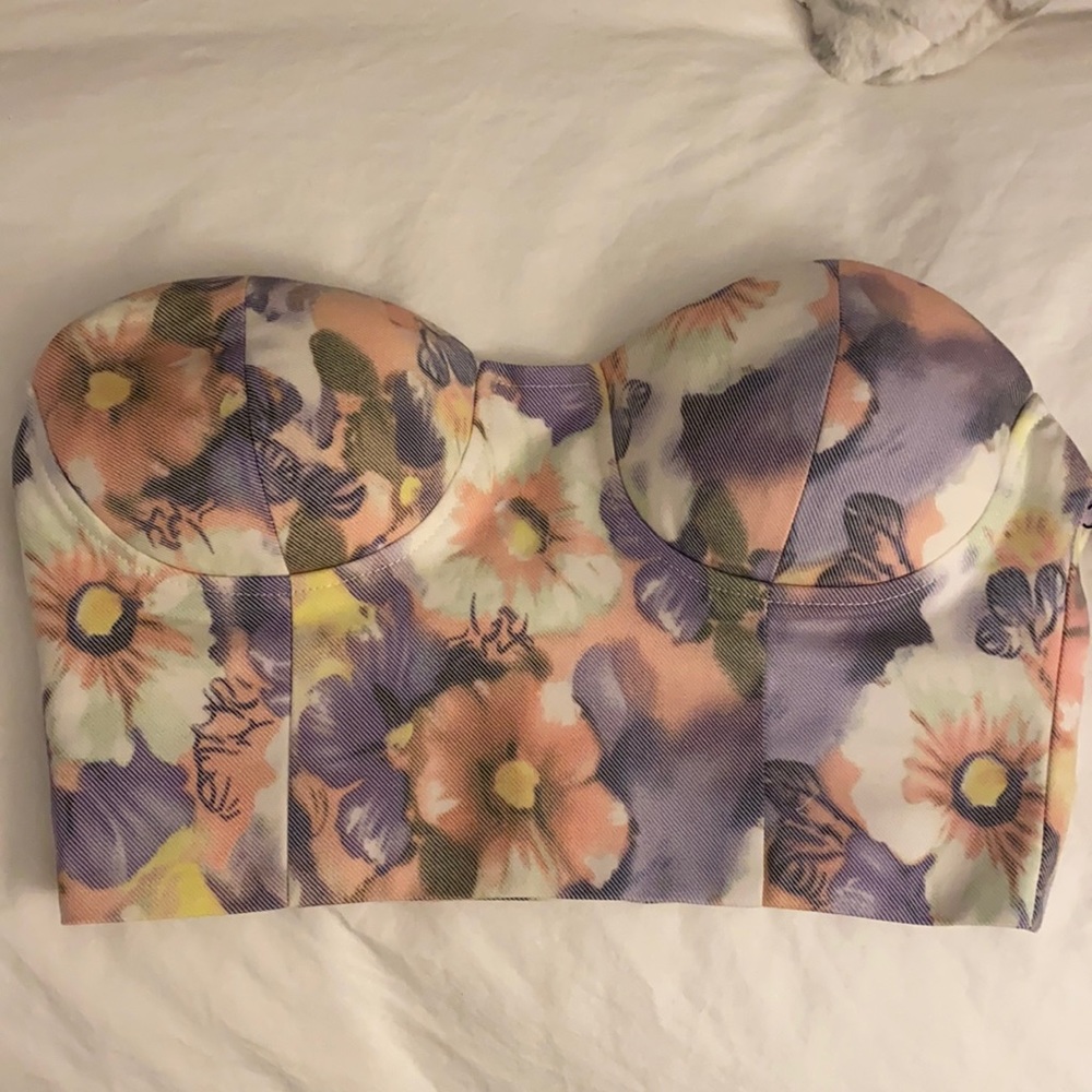 Superdown x draya michele nova bustier pink floral